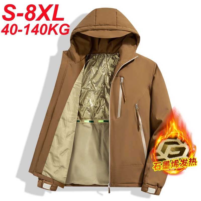 Big Size Mens Winter Jacket Hooded Zip-up Padding Oversize Parkas Men Padded Autumn Outerwear Male Waterproof Coat Windbreaker LX241018