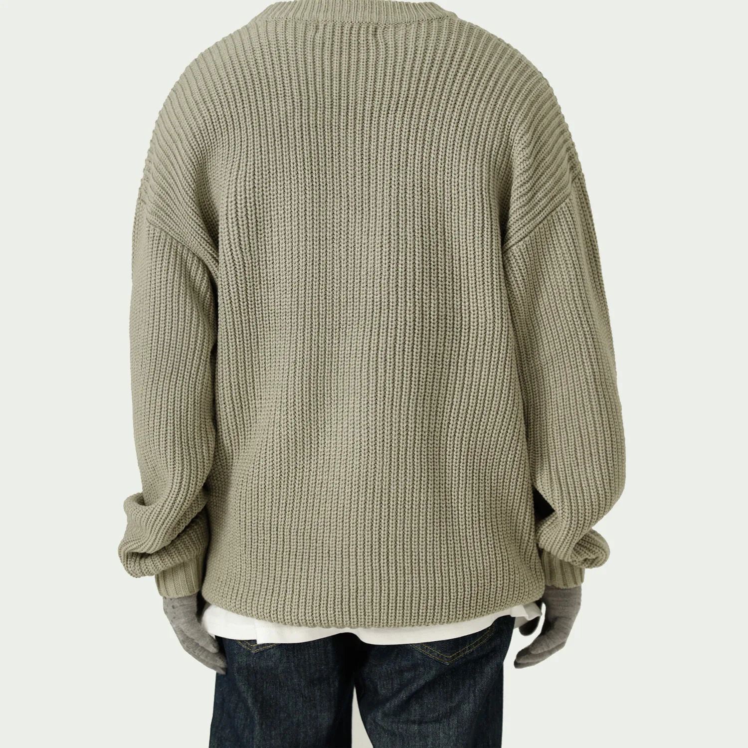 Hip Hop Mens Autumn Loose Knitted Round Neck Letter Sweater Pullover Long Sleeve Tops for Men 241018