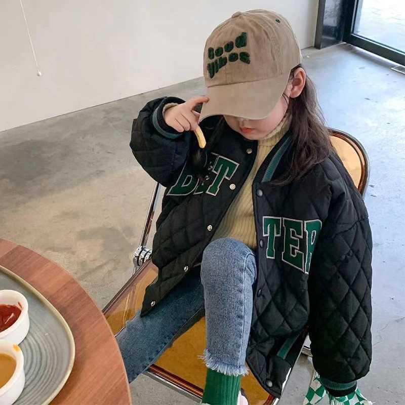 2 3 4 5 6 7 Autumn Boys Baseball Jacket Long Sleeve Letter Fashion Little Princess Girls Coat Birthday Gift Childrens Clothing M241018