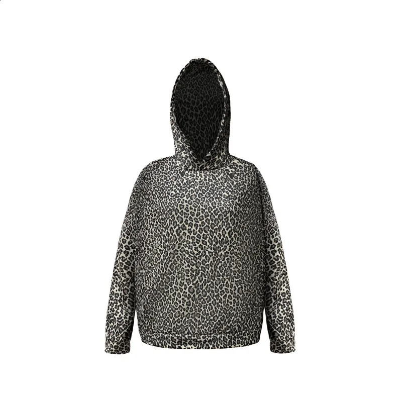 Traf women 2024 Leopard Print Hoodies Women Y2k Streetwear HipHop Harajuku Cheetah Print Hooded Sweatshirt Vintage Autumn Winter 241017