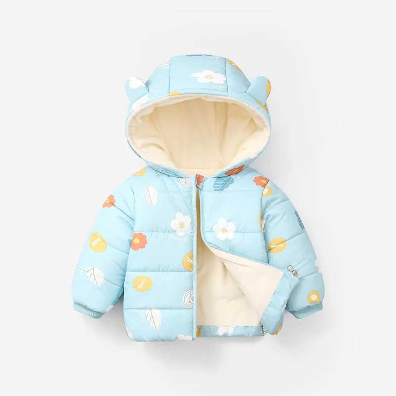 Girl and boy autumn winter coat cartoon printed jacket new childrens warm jacket cute and lightweight cotton jacket for children M241018