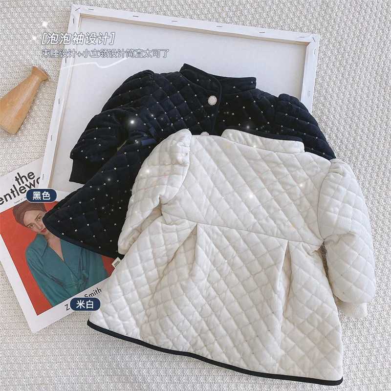 Baby girl winter coat childrens fashionable warm jacket childrens trend with velvet park baby autumn lightweight clothing 1-6Y M241018