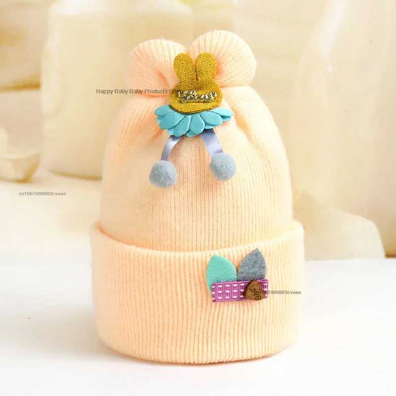 Cotton Newborn Baby Cashmere Fetal Cap Autumn Winter Girl Boy Woolen Hats Cute Bunny Warm Caps for Kids 0-6Month LX241018