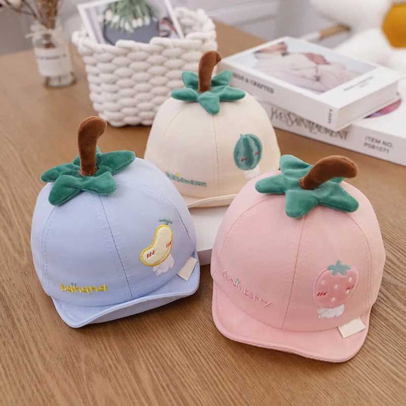 Cute Fruit Embroidered Baby Baseball Cap Outdoor Beach Infant Toddler Sun Caps Boys Girls Fashion Soft Visor Hat 48cm 6-18 Month LX241018