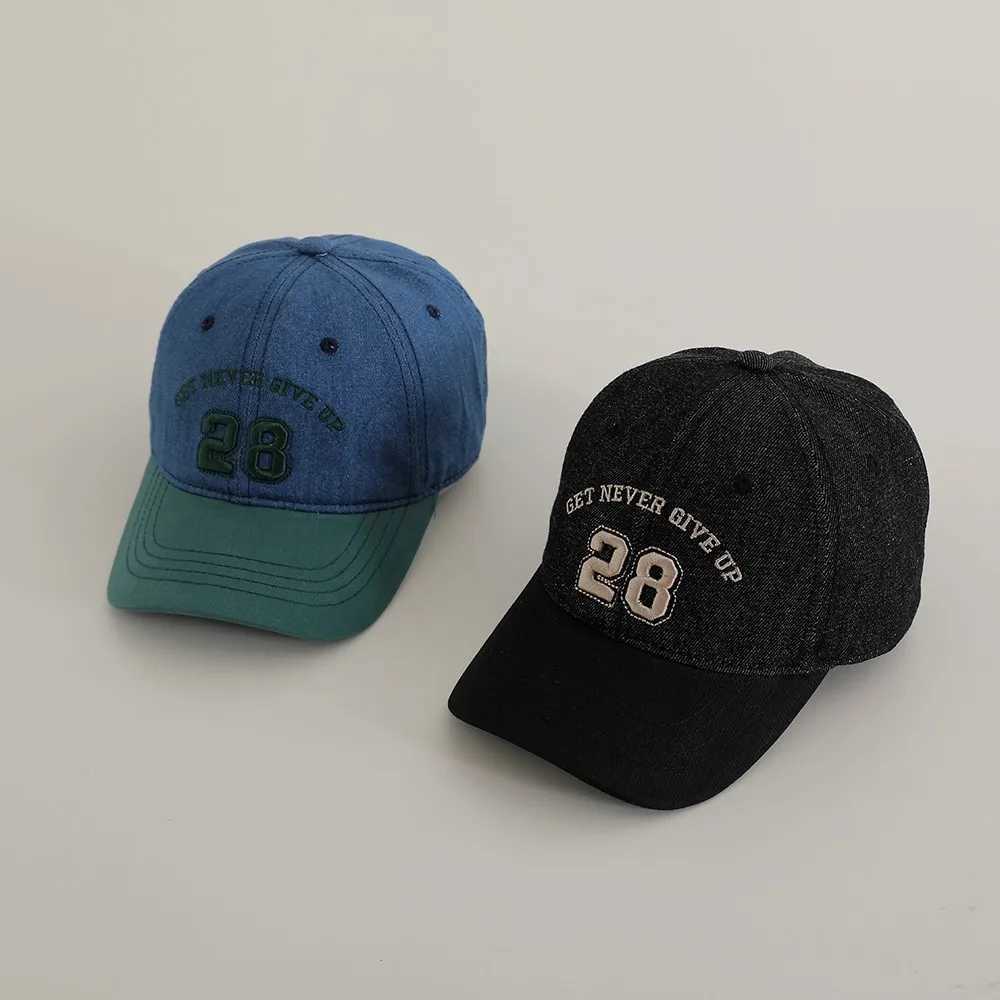 2024 New Embroidery Letter Denim Baseball Hat For Boy Girl Fashion Children Peaked Hats Cotton Baby Sun Caps Kids Sunscreen Cap LX241018