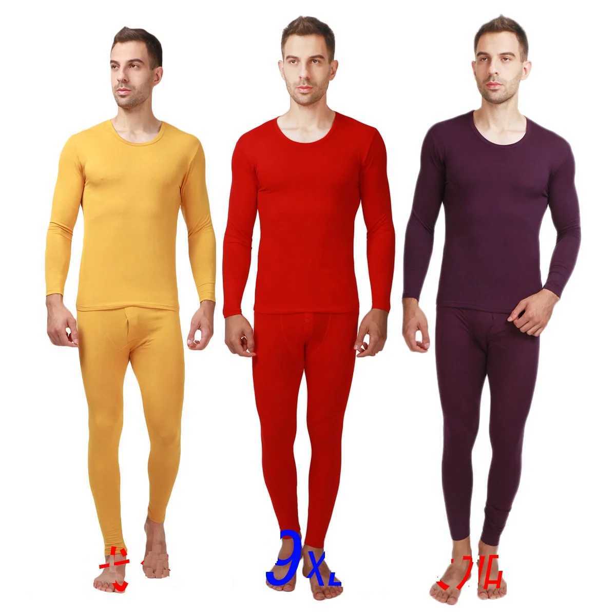 Mens Thermal Underwear New mens long hot underwear and thin mens underwear set for spring autumn winter and 2023 with warm and enlarged sizes XL6XL 7X