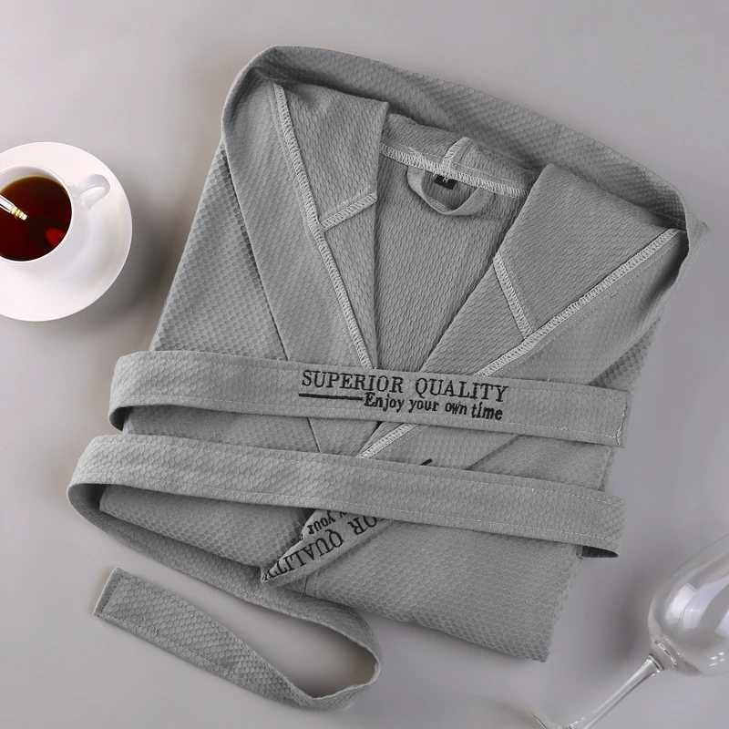 Summer Cotton Bathrobe Men Hooded Women Long Soft Warm Robe Wedding Bridesmaid Robe White/Grey Color Knee Length LuxuryXJ241018
