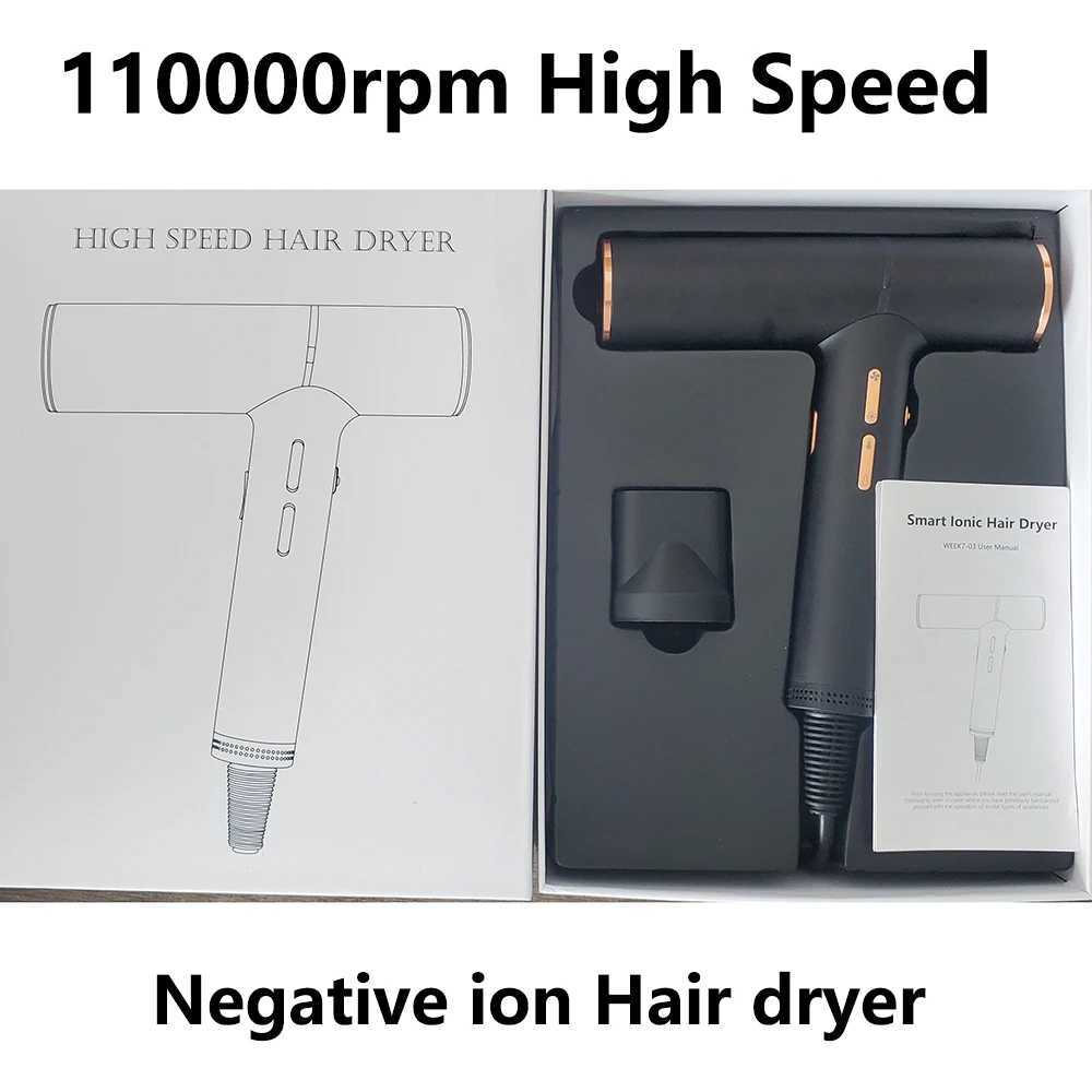 Mini professional negative ion 110000rpm hair dryer brushless motor hair dryer fast drying constant temperature salon hairdressing tools W241018