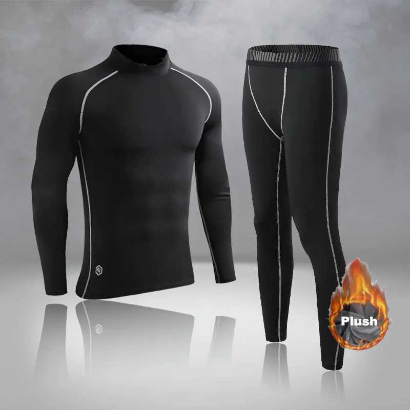 Men's Thermal Underwear Mens And kidsThermal Shirt Pants Long Underwear Set Warm Bottom Compression Tights Sports Wear Man Boys Winter Undercoat 