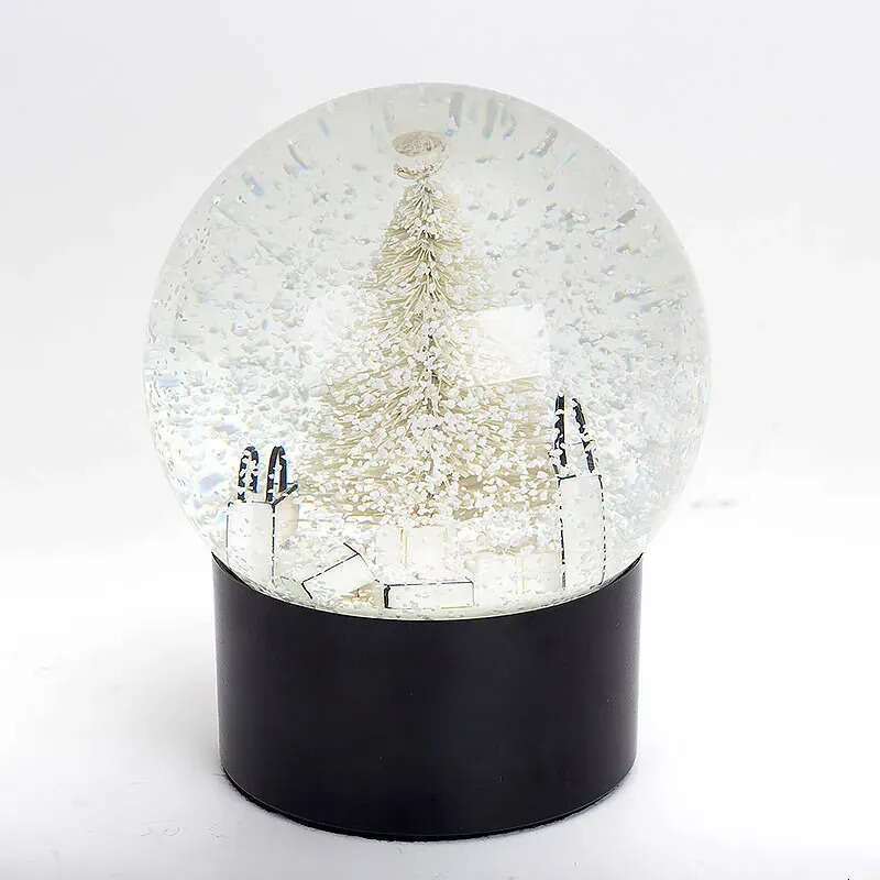 High-End Designer Globe Fashion Snow Letters Indoor Christmas Decorations Car Decoration Crystal Ball With Box For Valentine's Day Girlfriend Gif