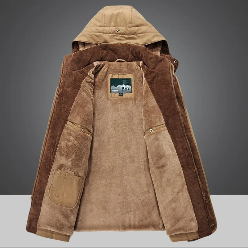 Male Casual High Quality Long Winter Coats Mens Jacket Warm Hooded Thick Coat Cargo Overcoat Thermal Parka Men 241018