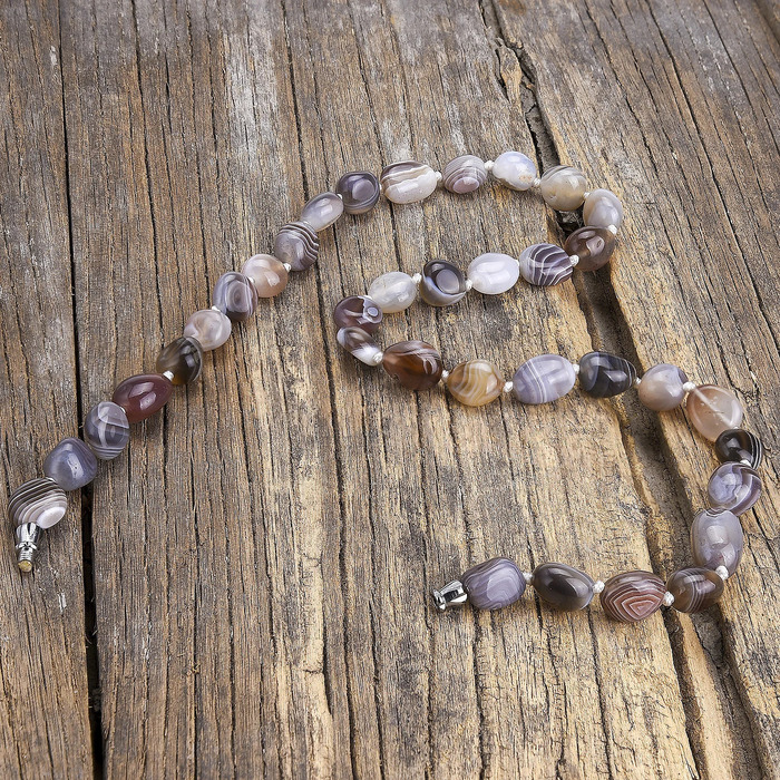 Natural Irregular Botswana Agate Necklace Chakra Stone Beads Female Gift Mothers Day Gem Necklace 241018