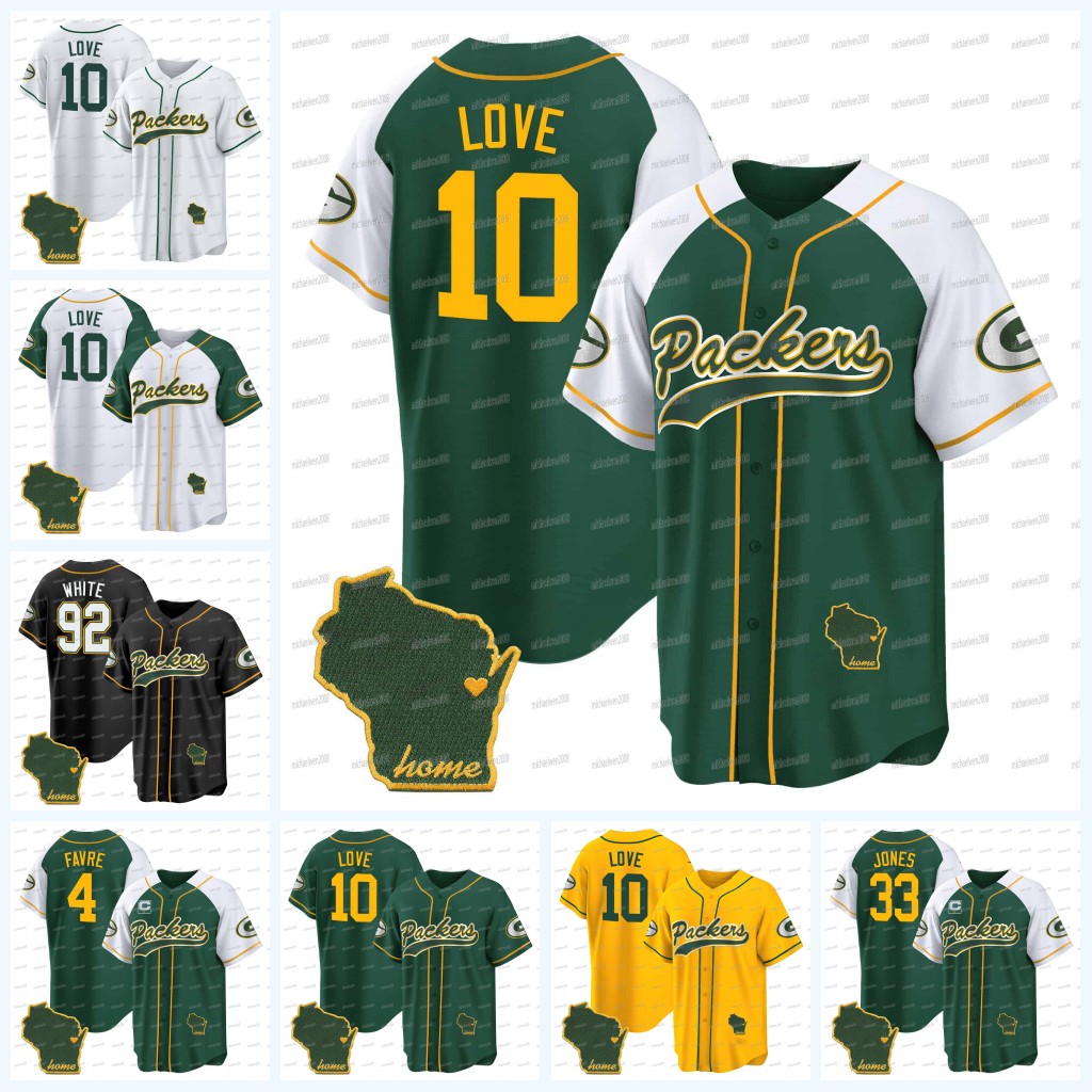 10 Love 87 Doubs 4 Favre Packeres Baseball Jersey 92 White 85 Kraft 12 Rodgers 11 Reed 28 Dillon Custom Any Name Any Number WOMEN MEN YOUTH