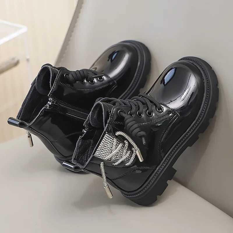 Boots Swt velvet warm baby girl autumn/winter crystal zipper casual soft childrens boots round toe square Hl children Zapatos Mujer H241018