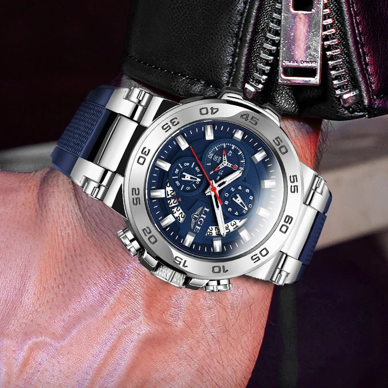LIGE y Mens Watch Fashion Military Quartz Sports Waterproof Luminous Reloj Hombre 241009