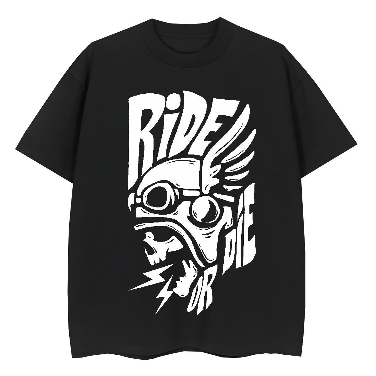 Casual New T shirt 230g Cotton Breathable Outdoor skull Tshirt for Man Woman Brand Anime Oversized Tops