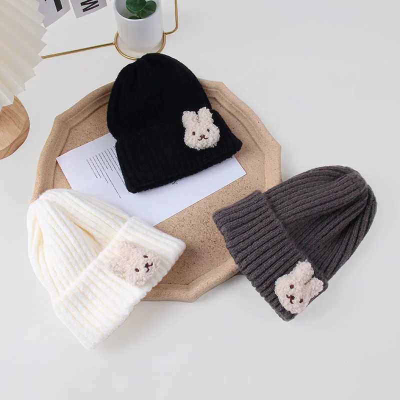 Autumn Winter Baby Hat Soft Warm Knitted Boy Girl Children Beanies Caps Solid Color Crocheted Infant Kids Bonnet Hats 0-3Y LX241018