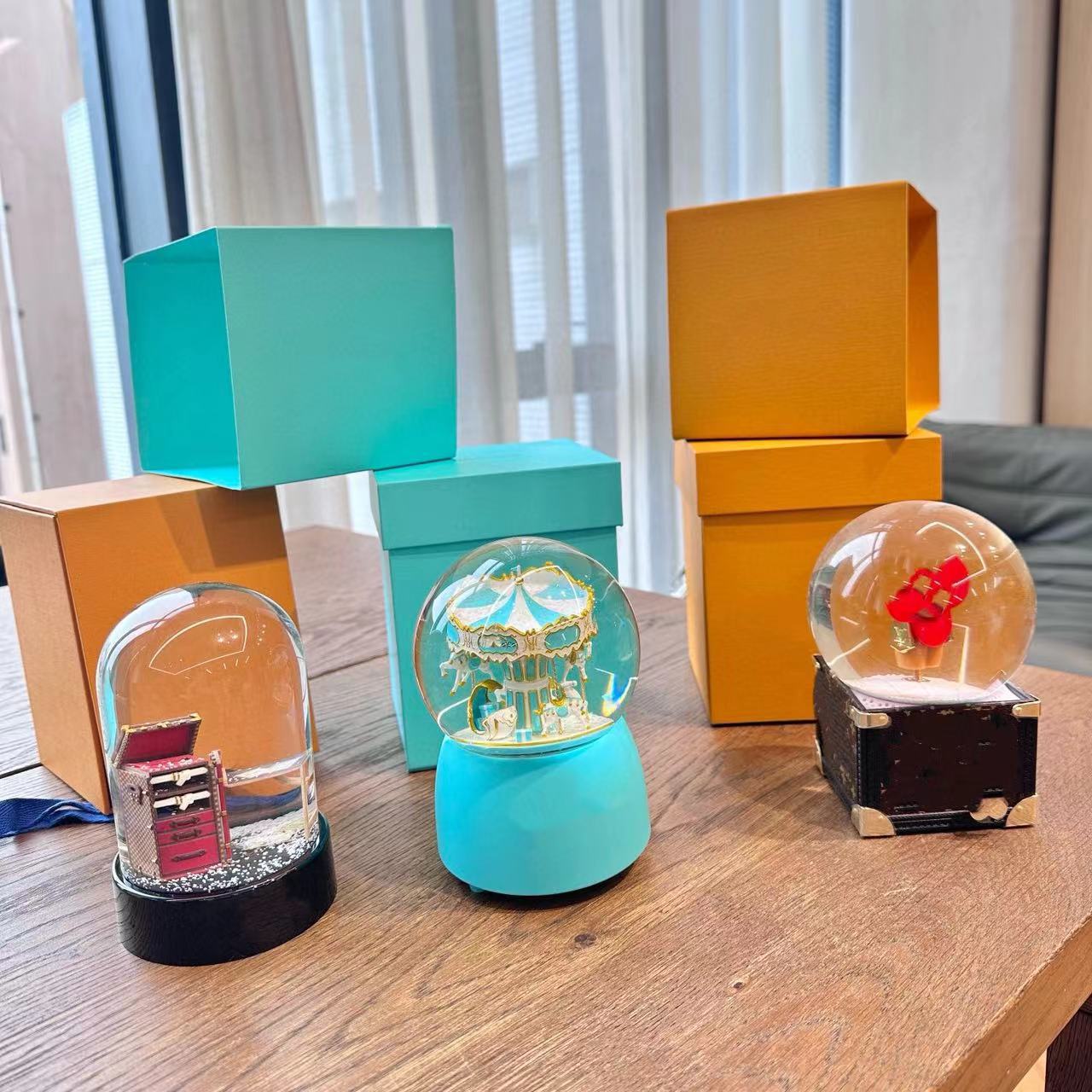 Christmas Decorations Snow Globe Classics Letters Crystal Ball With Gift Box Limited Birthday Gift Christmas Gift