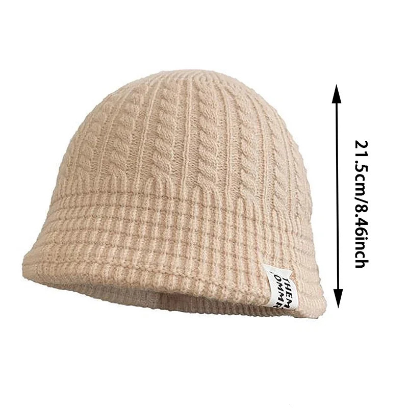 Men Winter Bucket Hats Soft Plush Warm Fisherman Hat Casual Outdoor Wool Cable Knit Foldable Panama Hat 241007