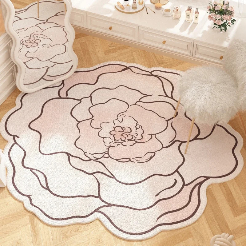 Floral shaped wardrobe floor mat large area carpet bedroom thick dress carpet Nordic living room decoration plush carpet 241017 M260207 - view 5