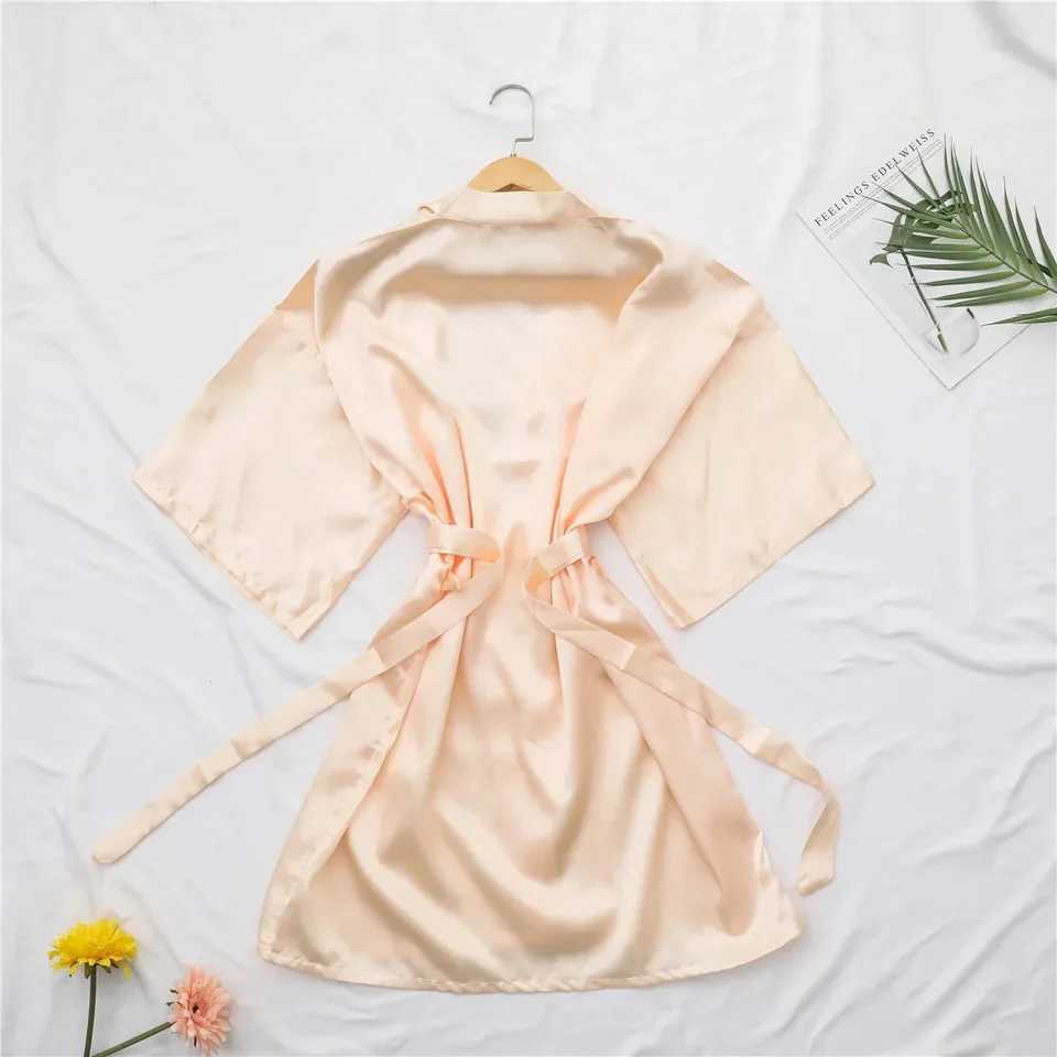 Fashion Mens Silk-like Satin Long Robes Summer Solid Color Wrap Dressing Gown Bathrobe Nightgown Pajamas Robes UnisexXJ241018