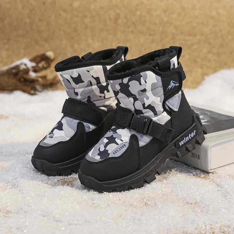 Boots Childrens shoes girls and boys winter childrens boots outdoor snow ankle anti slip cute walking sports wear-resistant Kp warm casual boots H2410