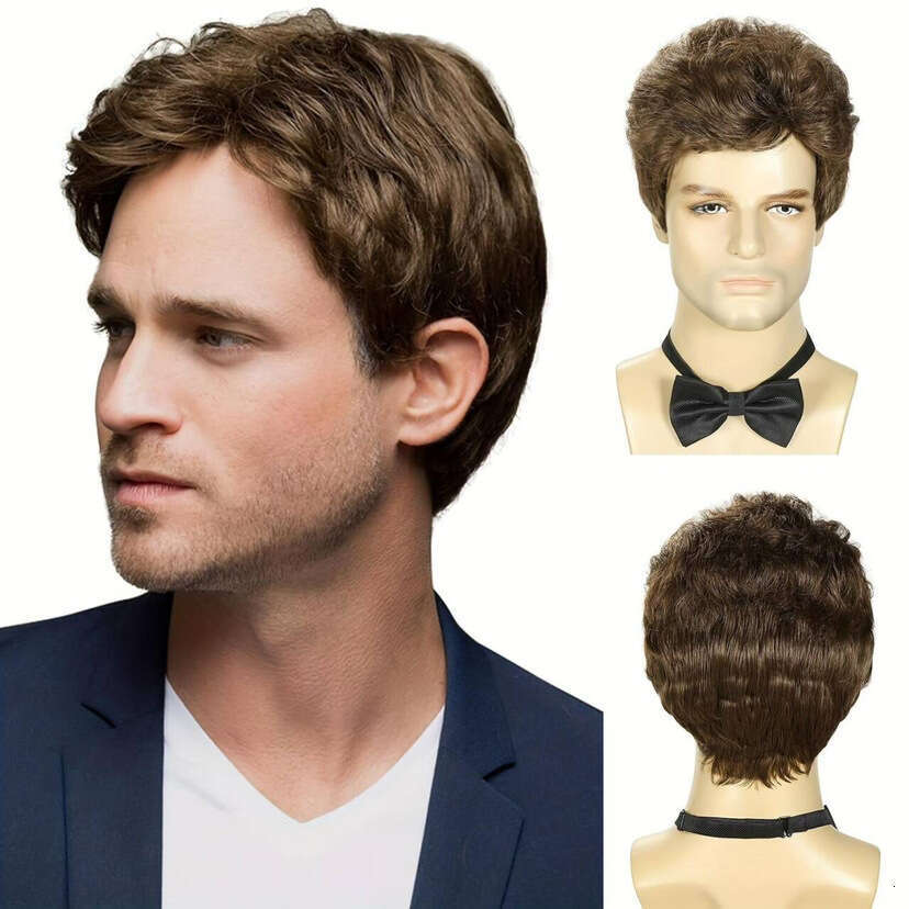 Golden Beauty New Short Hair Wig Men's Headset