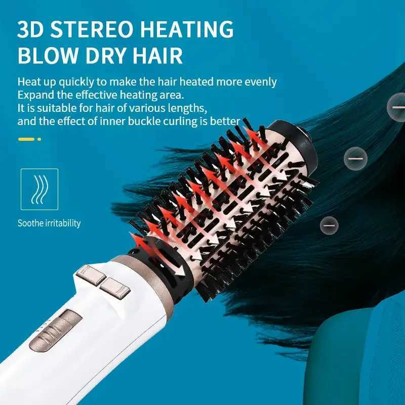 Kemei KM-8020 Adjustable Multifunctional Electric Hair Dryer Curling Comb Temperature Rapid Heating Seche Cheveux Professional Edition W241018