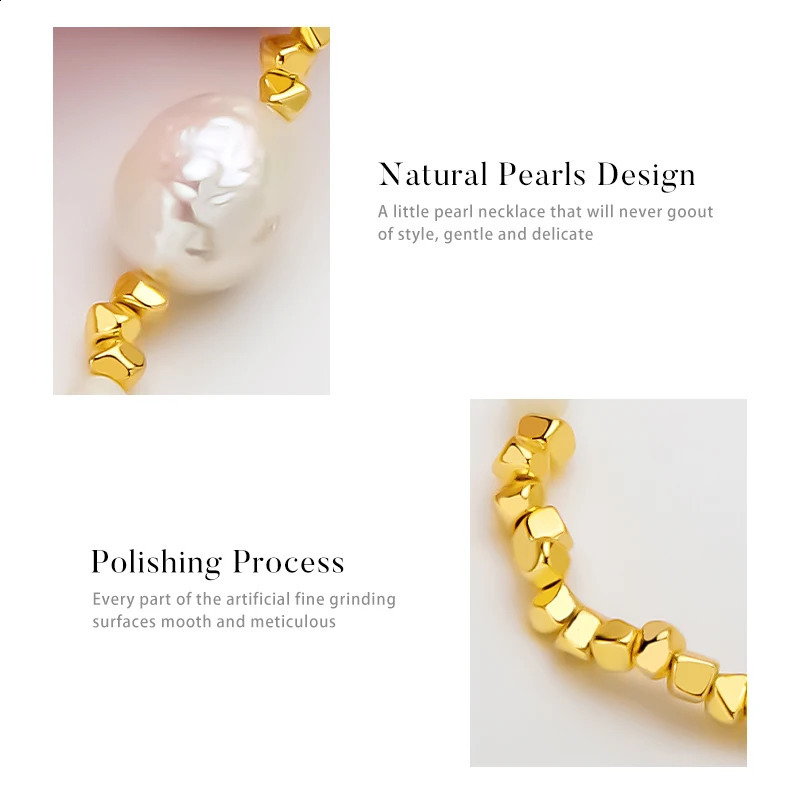 Varole Irregular Natural Pearl Necklace Womens Gold Womens Natural Stone Long Necklace Fashion Jewelry 241018