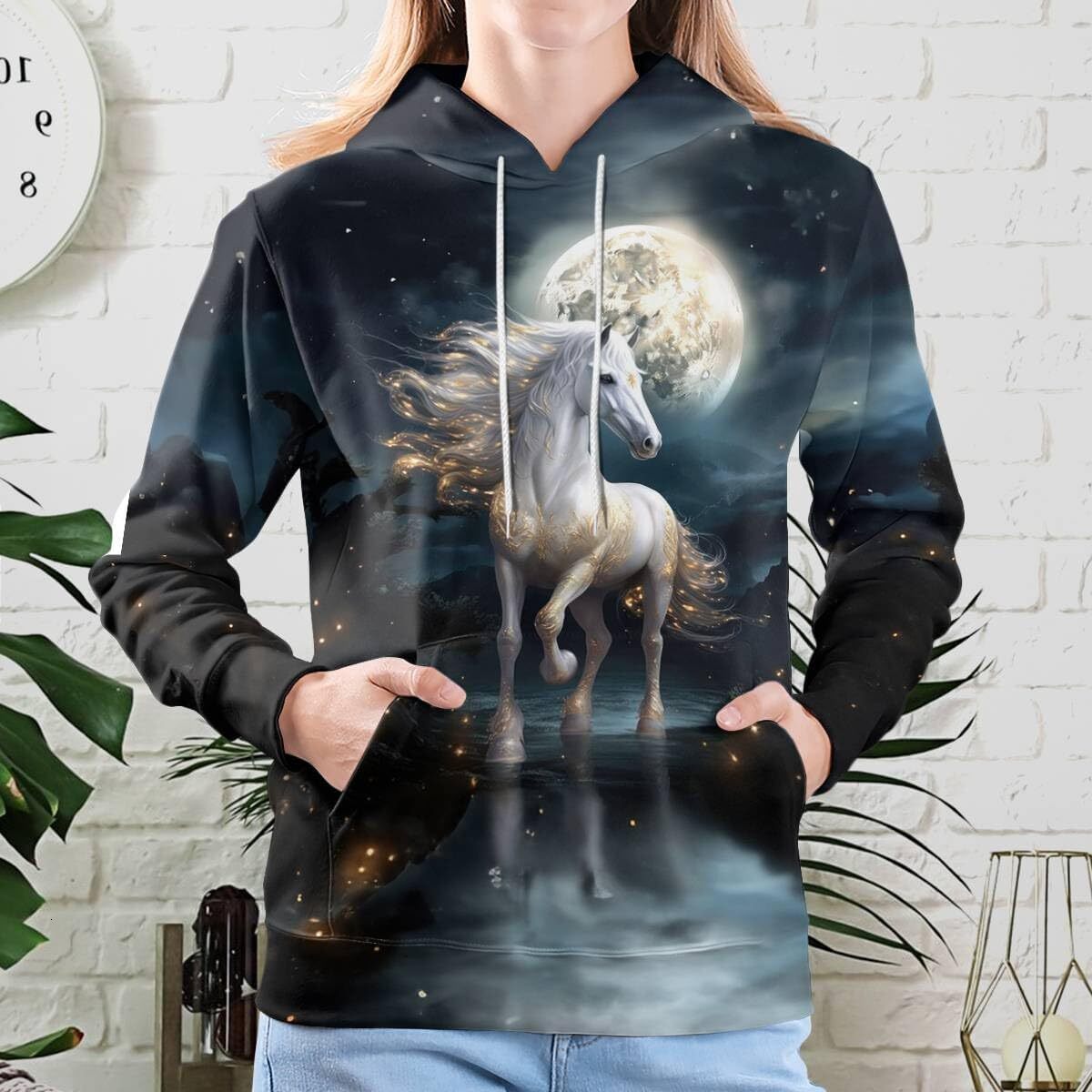 Hoodie for Mens Womens Horse Hoodies For Women 3D Print Design Pullover Horseback Riding Rodeo Hooded Sweatshirt Mens Animal Hoodie Graphic Trend and 