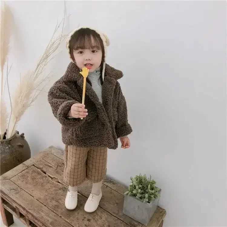 Womens Coat Autumn New Baby Sheepskin Plush Top Childrens Clothing Cotton Thick Sweater Warm M241018
