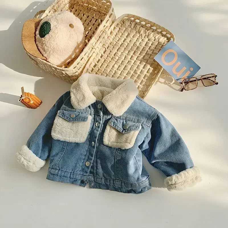 Childrens jackets thick wool denim jackets new styles winter new girls Korean warm denim clothing boys and babies fashion M241018