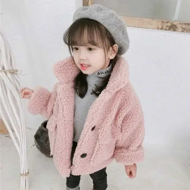 Womens Coat Autumn New Baby Sheepskin Plush Top Childrens Clothing Cotton Thick Sweater Warm M241018