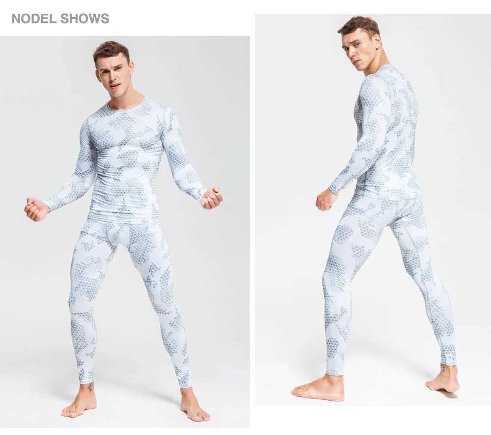Men's Thermal Underwear Mens Winter Gear Ski Thermal Underwear Sets Thermo Camouflage Exercise Clothes Sports Pants Snowboarding Shirts And Pants