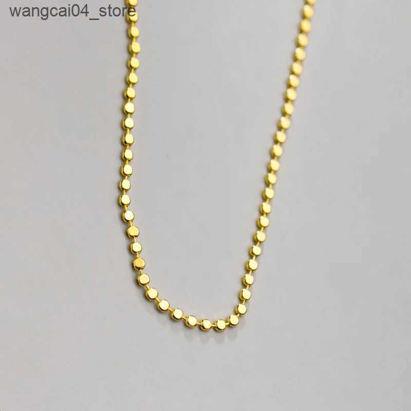 Chokers INZATT Real 925 sterling silver bead chain necklace suitable for fashionable women classic exquisite jewelry minimalist geometric Bijoux L2409
