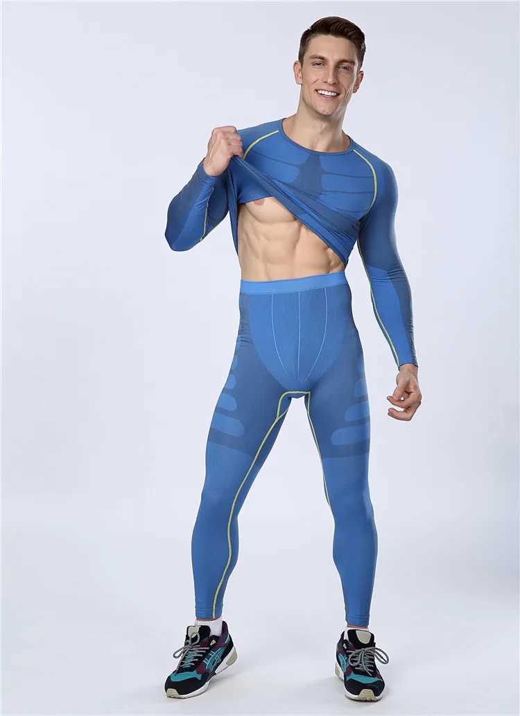 Men's Thermal Underwear 2019 Fitness Set Mens Hot Underwear Fitness Clothes Mens Top Tight Clothes Y2410186GD9