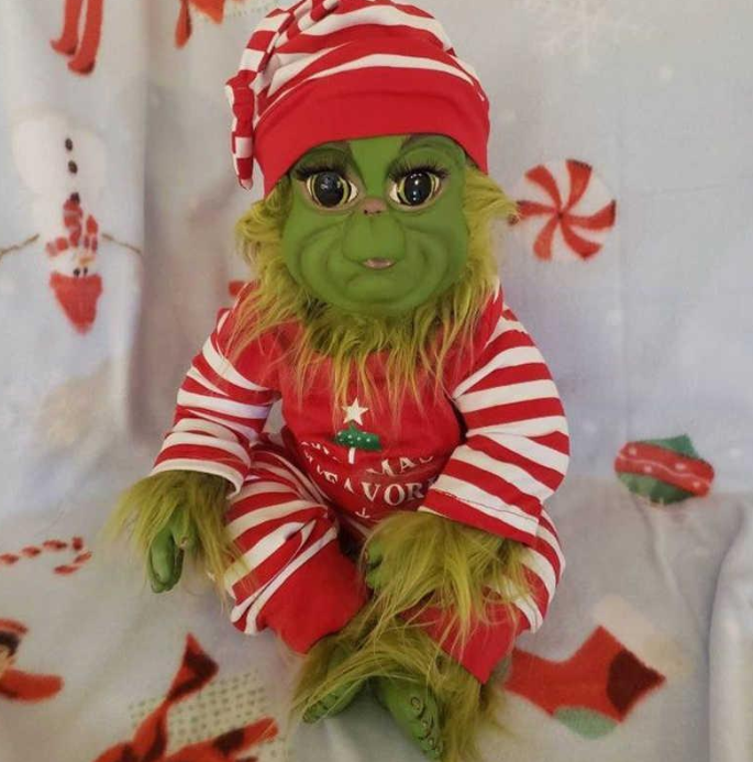Creative Plush Elf Grinch Doll Christmas Gift Green Furry Monster 1018