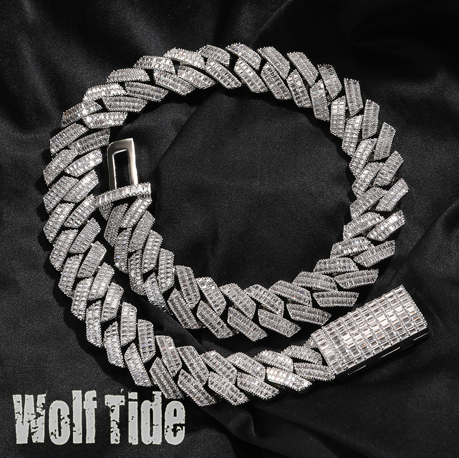 20mm Personalized Hip Hop Flip Buckle Cuban Link Necklace For Men 18k Gold Miami Curb Chains Set With Double Row Cubic Zirconia New In Trendy Brand Ne
