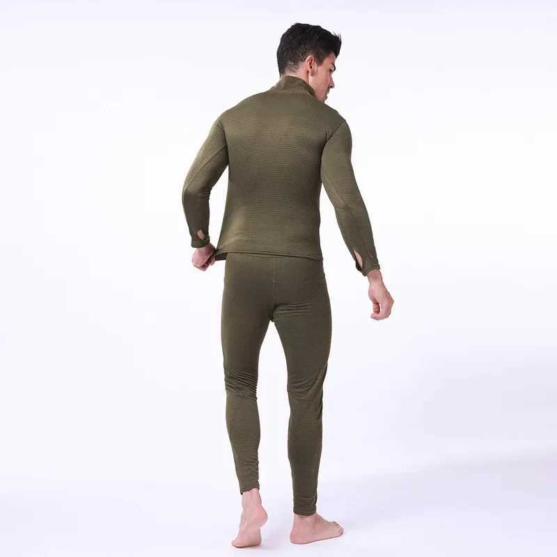 Men's Thermal Underwear Mens hot underwear set mens sports bottom layer winter gear compression set long-distance running Y241018DZDS