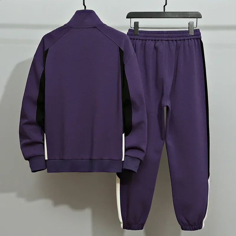 Spring Tracksuits Men Set Casual Hooded Jacket Pants Corduroy Sweatshirt Sportswear Coats JacketPant Suits 241017