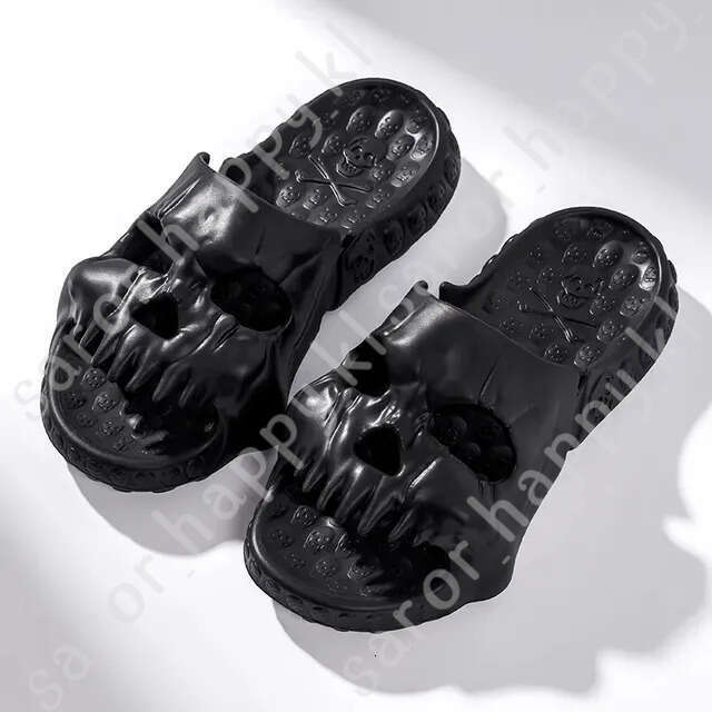 New Personalized Skull Design Men Slippers 2023 Summer Outdoor Fun Novelty Slide Thick Sole Platform Beach Non-Slip Women Sandal 668