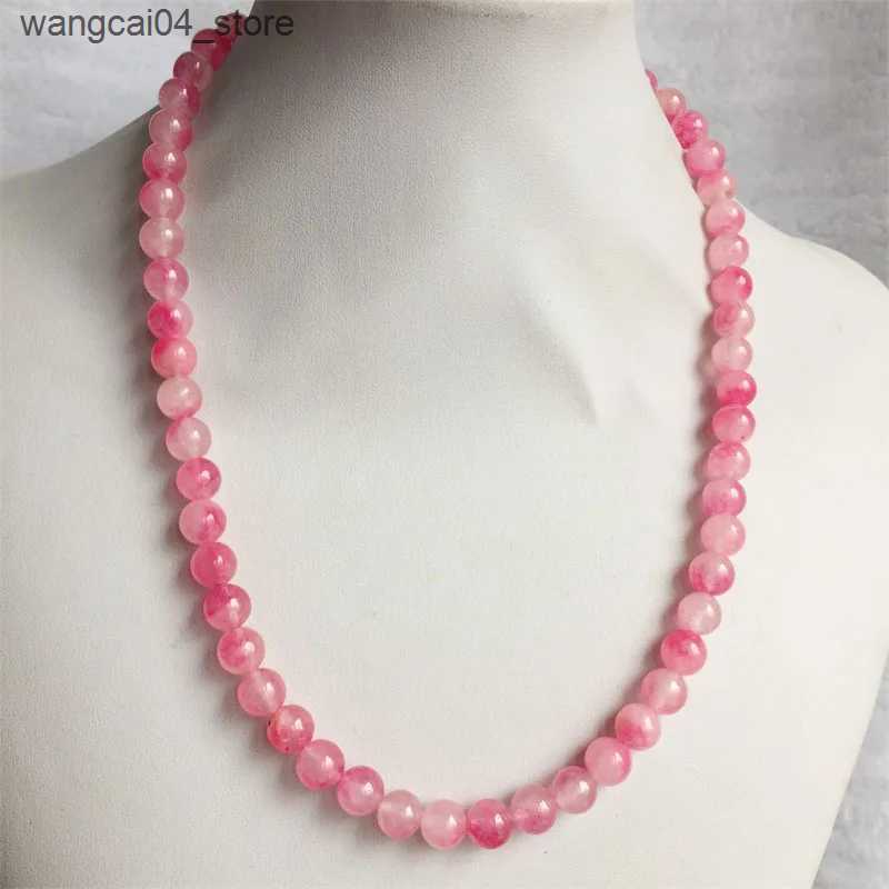 Chokers Reiki 8MM Necklace Smooth Natural Stone Jewelry Beads Necklace High Power Transfer Luck diabetes Relief Lucky Gift L240910