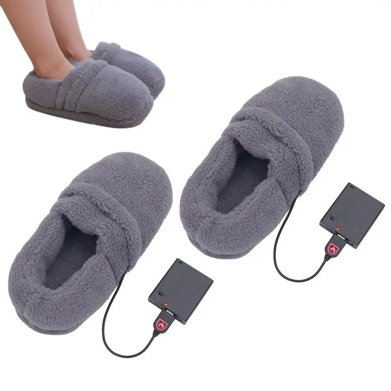 USB charging heated cotton shoes smart home heating warm mens and womens slippers indoor warm feet electric warm shoes241018