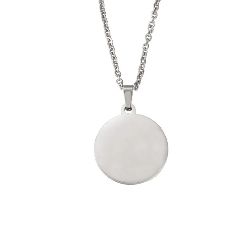 10Pcs 20mm 25mm 30mm stainless steel mirror polished necklace PVD galvanized disc pendant necklace 241018