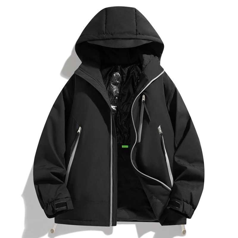Big Size Mens Winter Jacket Hooded Zip-up Padding Oversize Parkas Men Padded Autumn Outerwear Male Waterproof Coat Windbreaker LX241018