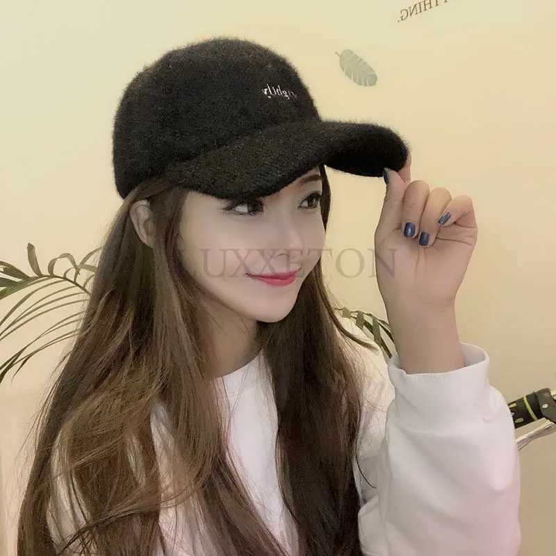 Autumn Winter Womens Cute Cap Winter Thermal Knitting Blended Baseball Hat Fall Hats for Women Baseball Casual LUXXETONX241018