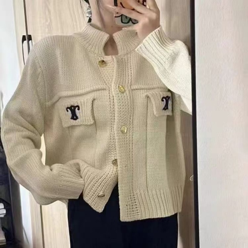 Designer Sweater Jackets Womens sweater Fall Cashmere knit Jackets Fashion brand Embroidery LOGO Wool knit Cardigan Coat Loose casual Top womens wool sweater top