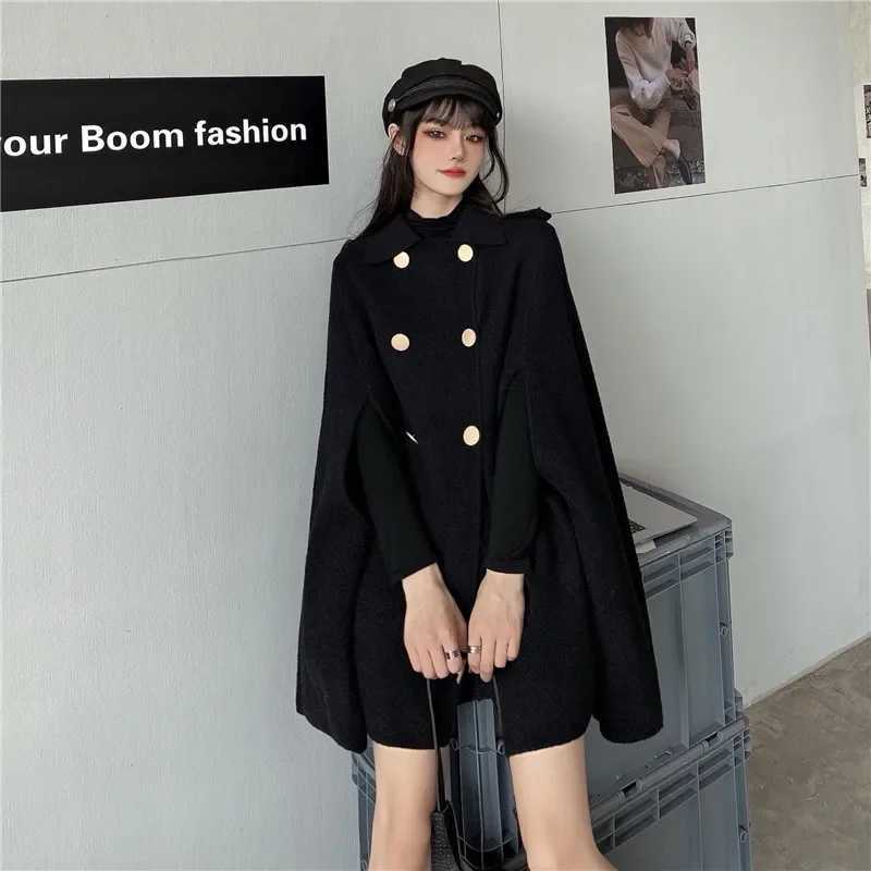Autumn Winter Plus Size Women Coat Woolen Cloth Cloak Loose Overcoat Female High Quality 2022 Manteau Femme Hiver OversizeX241009