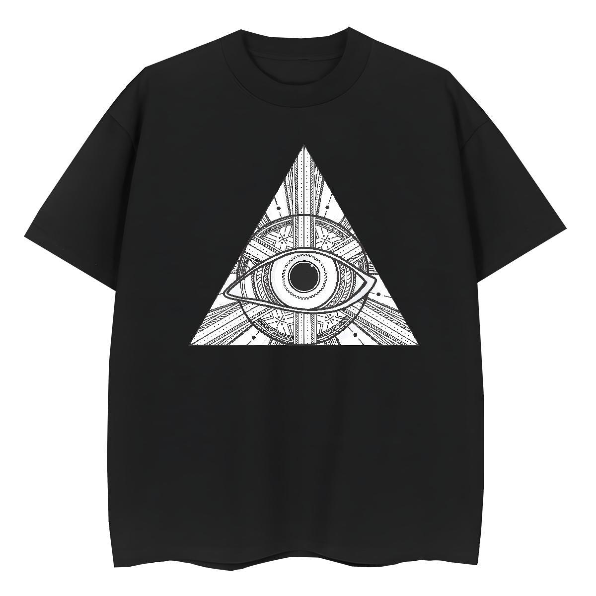 2024 T-Shirts for Women 230g Pure Cotton O Neck Short Sleeves Sport eye of the devil Women Tees Popular Customized Print Tops Tees