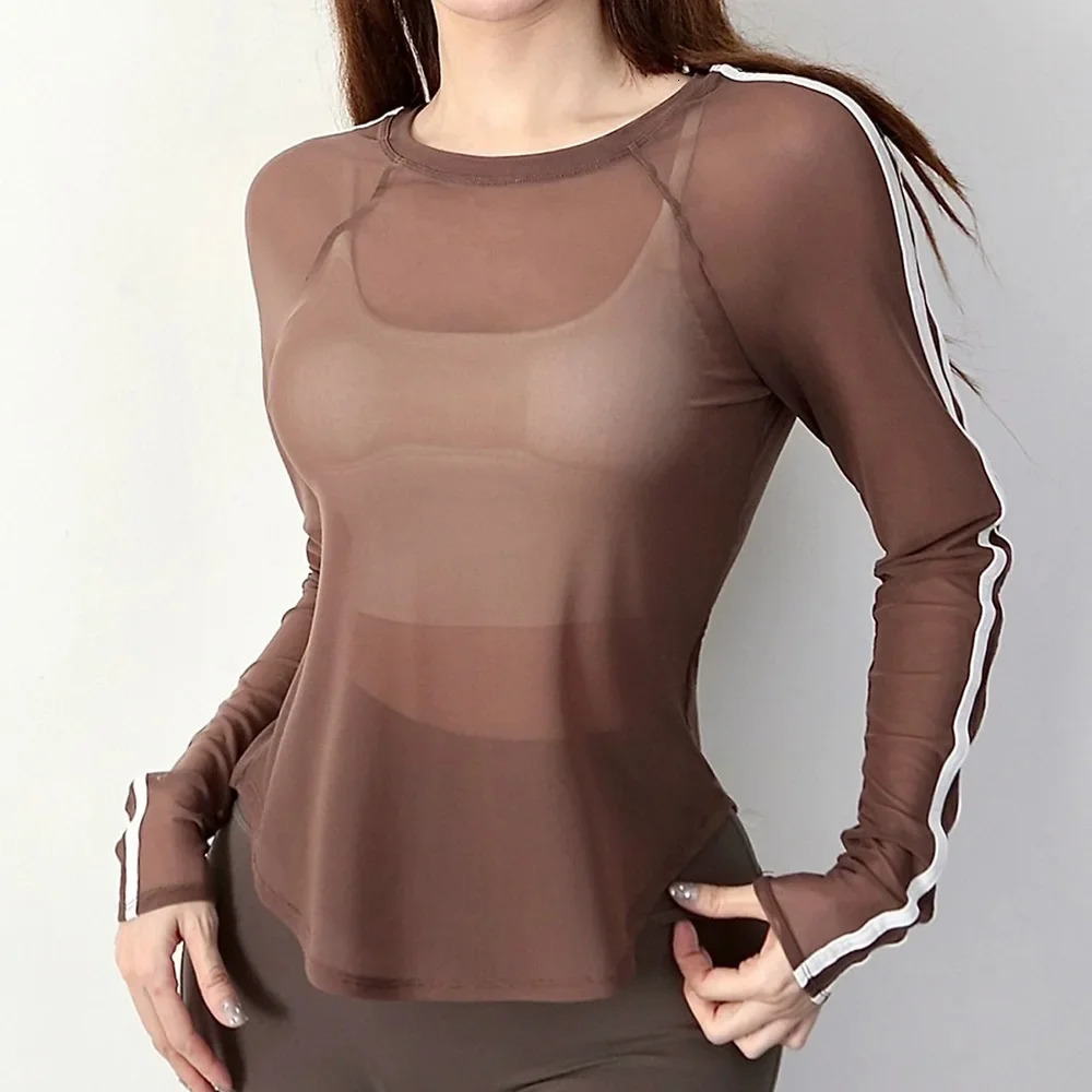 Cloud Hide Girl Sports Shirts Women Top Fashion Yoga TShirts Gym Lady Workout Coverup Autumn Long Sleeve Blouse Sportswear 241018